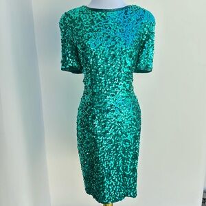 Vintage Emerald Green Sequin Dress